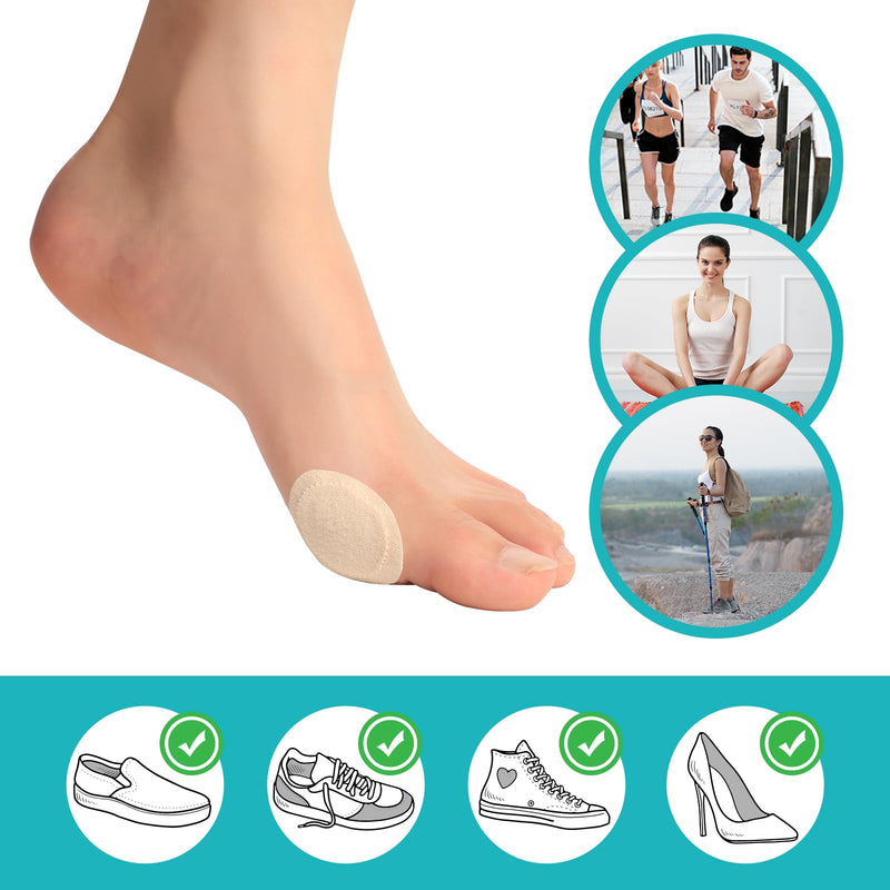 Bunion Pain Relief Pads to Wear with Shoes - 54 ct Bunion Cushion - Moleskin Protect Feet for Men and Women - Water-Resistant Self-Stick Adhesive (Multi-Size) 54 Count ( Multi-size)