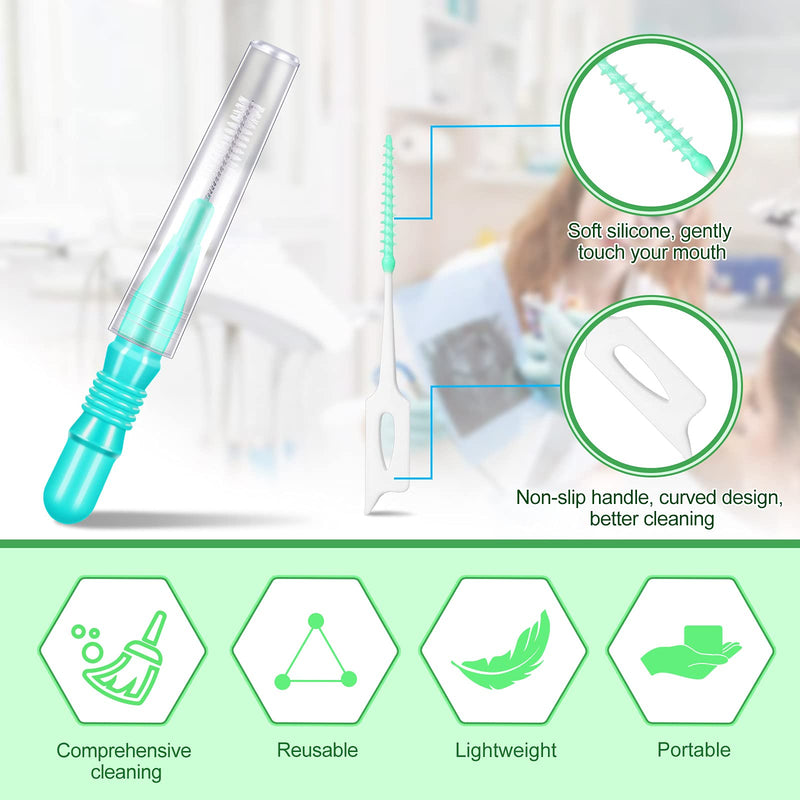 Patelai 350 Pieces Interdental Brush Tooth Floss Tooth Cleaning Tool Toothpick Dental Flossing Head Oral Flosser Refill Dental Flosser Toothpick Cleaners Mixed Color