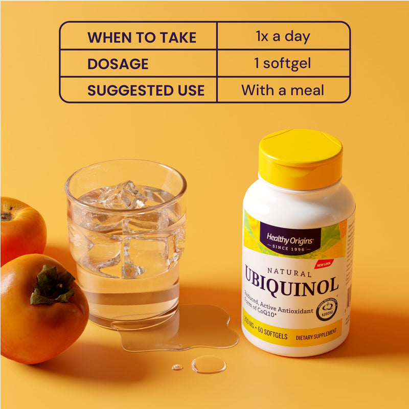 Healthy Origins Ubiquinol CoQ10 200 mg, Non-GMO, 60 Softgels 60 Count (Pack of 1)