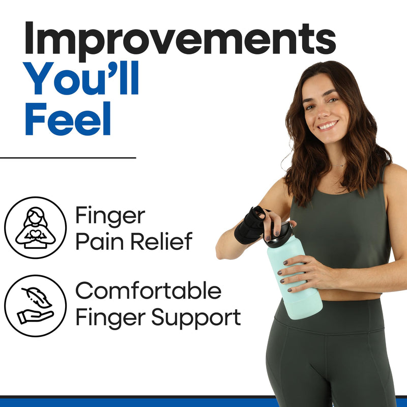 Pinky Finger Splint Boxer Fracture Brace | Ulnar Gutter Splint Hand Brace | Ring & Little Finger Splints | Broken Metacarpal Support Cast | Dupuytren's Contracture | Boxers Pinky Braces (MED RIGHT) Right Hand Black Medium