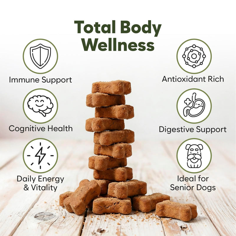 Turkey Tail Mushroom for Dogs - 150 Soft Chews - with Turkey Tail, Lion’s Mane, Chaga, Reishi & Shiitake - Immune Support & Cognitive Health Mushroom Supplement for Dogs