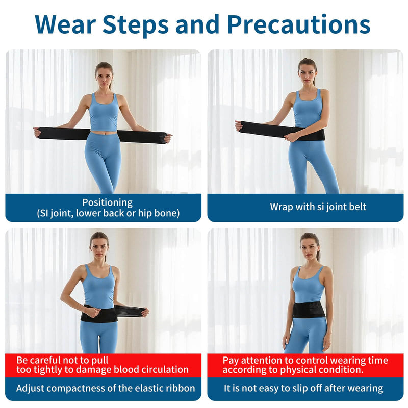 SUNFATT Sacroiliac SI Joint Belt for Women,Hip Brace for Women and Men Pain Relief & Stabilization,Plus Size Lower Back Support for Sciatica,Pelvis,SI Joint & Hip Pain (Fits Hip 43"-57") 4.7'' wide,43-57" Hip 43-57" Hip