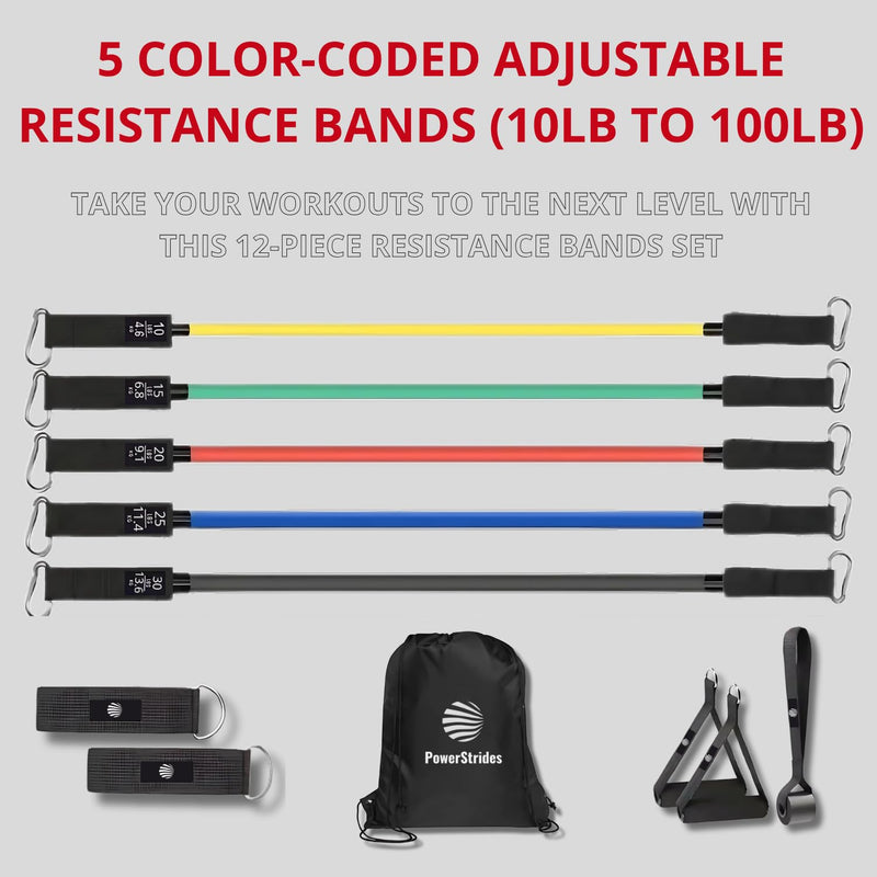 Resistance Bands Set for Men & Women - Best Choice for Full-Body Training, Pull up Exercise and All Kinds of Working Out. Premium Quality with Handles. Ideal for Strength and Mobility.