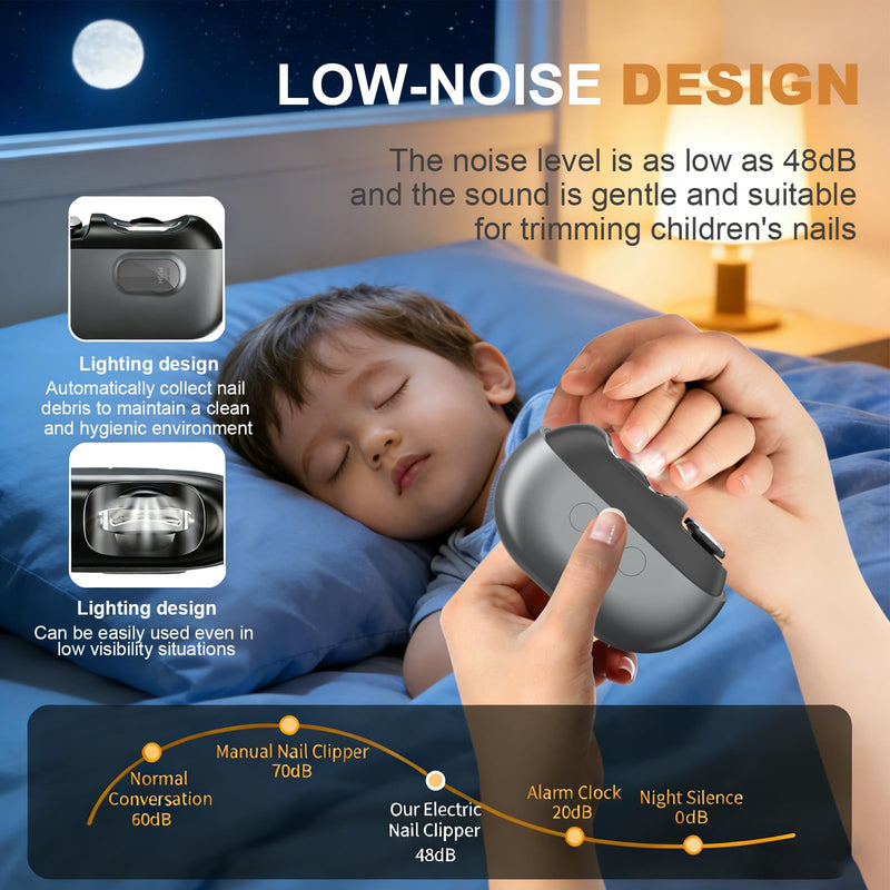Electric Nail Clipper, Automatic Electric Nail Clipper, Portable 3-in-1 Electric Nail Trimmer and Polisher Electric Toenail Clippers with LED Light 2 Speed Settings for Babies, Seniors and Adults (A) A - BeesActive Australia