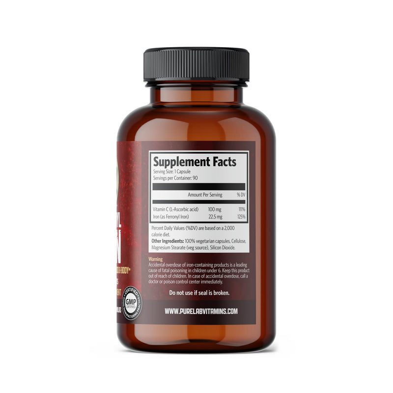 Pure Lab Vitamins Carbonyl Iron – 90 Vegi-Caps