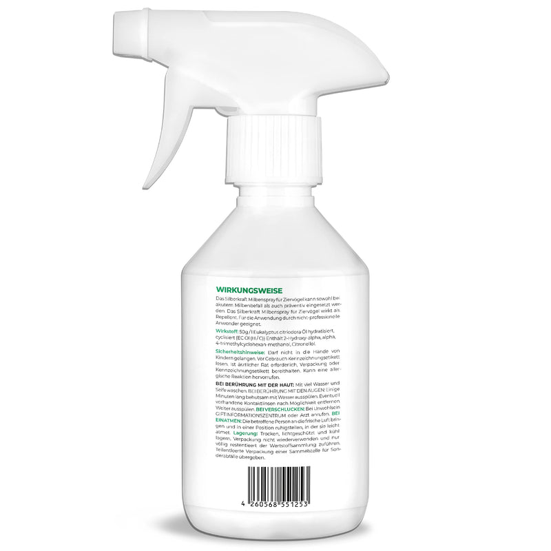 Silberkraft mite spray 250 ml for pet birds and chickens, reliable mite protection, efficient and guaranteed helpful anti-mite agent - BeesActive Australia
