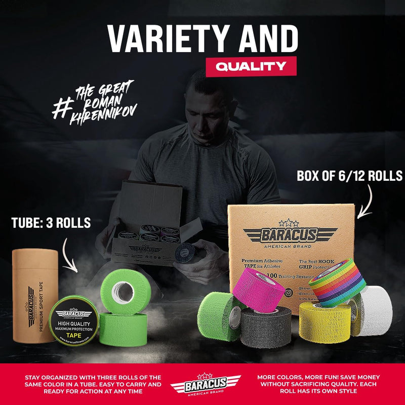 BARACUS Premium Thumb Tape Cross Training and Weightlifting for The Best Hook Grip - 23 ft Long - WOD Tape Chalk and Sweat Proof - Hook Grip Lifting Athletic Thumb Tape (EliteV2Box) Elitev2box - BeesActive Australia