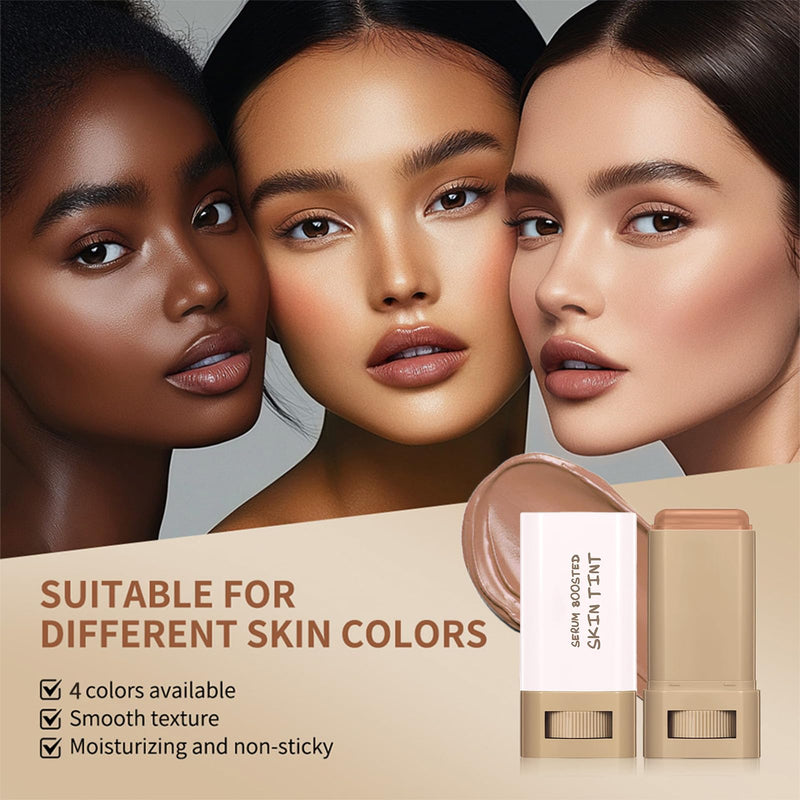 Foundation Stick Beauty Balm Serum Boosted Skin Tint, Serum Boosted Skin Tint Balm, Solid Tinted Moisturizing SerumContour Stick Foundation FaceStick, Longwear ContourStick, Natural Finish (#3) #3