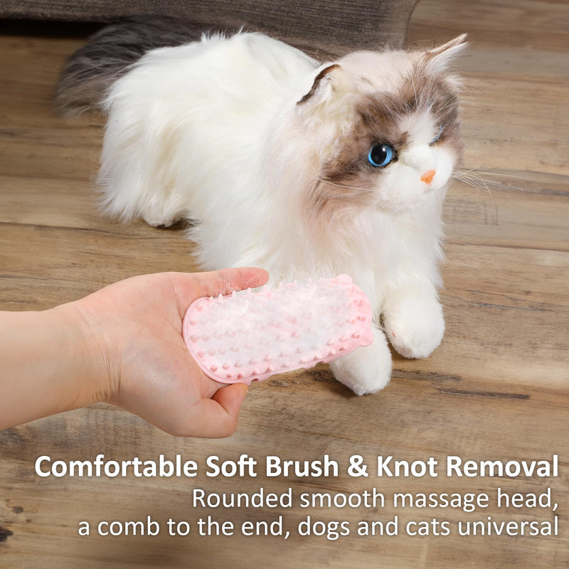 4Pcs 2-in-1 Silicone Cat Face Scratchers, Self-Cleaning Massage & Shedding Tool, Adjustable Cat Face Scratchers for Climbing Frames & Table Legs, Reduces Shedding, Scratching & Itchiness - BeesActive Australia