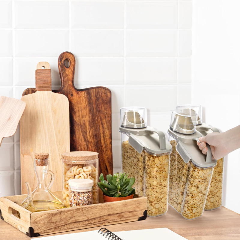 DEAYOU Bird Seed Storage Container, 3 Qt/2.8 L Airtight Cereal Storage Bin with Pour Spout and Measuring Cup, BPA Free Plastic Water Pitcher with Handle for Rice, Grain, Flour, Pet Food, Dry Food - BeesActive Australia
