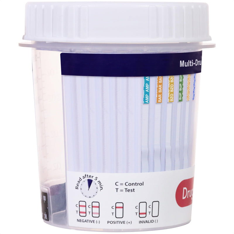 DrugTect Multi-Drug Test Cup | 1 Pack | 12 Panel CLIA Waived Marijuana Fentanyl Urine Drug Test Cup for AMP,BAR,BUP,BZO,COC,FYL,MDMA,MET,MOP|OPI,MTD,OXY,THC (1)