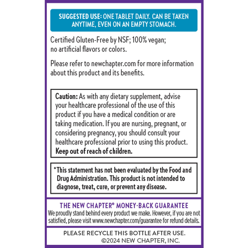 New Chapter Fermented Vitamin B12 1,000 mcg,USDA Organic,Daily for Cellular Energy + Healthy Blood Cells,Certified Vegan,Gluten Free -,60 Count (Pack of 2) 60 Count (Pack of 2)