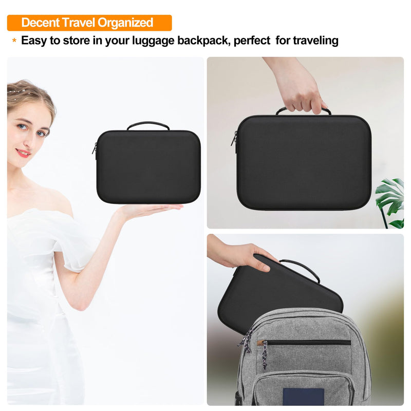 Elonbo Hard Case for Smart Digital Nebulizer Machine/Compression Nebulizer for Breathing Treatment, Portable Home Atomizer Travel Bag, Desktop Asthma Inhaler/Spacer Masks Storage Holder, Black+ Black+ Inside Orange - BeesActive Australia