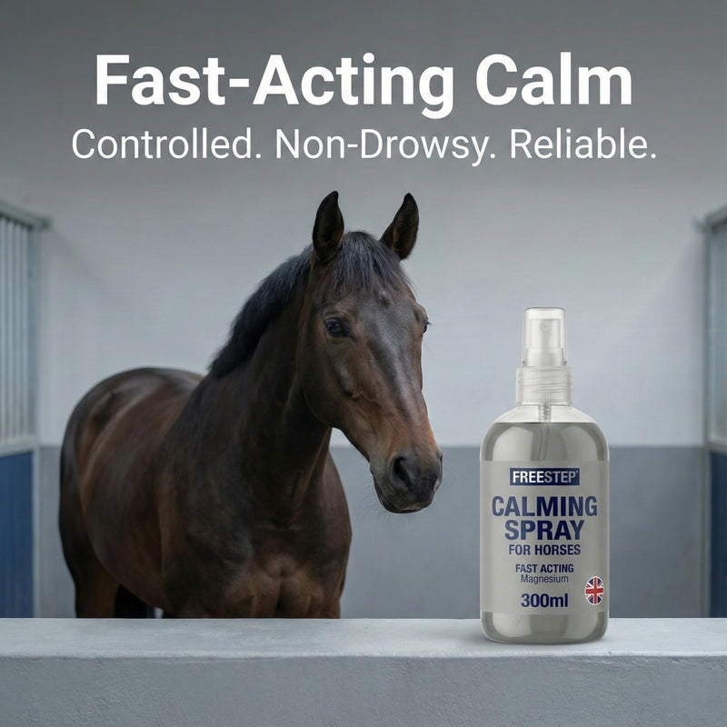 Calming Spray for Horses – Fast-Acting Horse Calmer with Magnesium for Anxiety, Stress & Spooking | Natural Focus & Relaxation Support | Non-Drowsy & Competition Safe | Instant Calming 300 ml (Pack of 1)