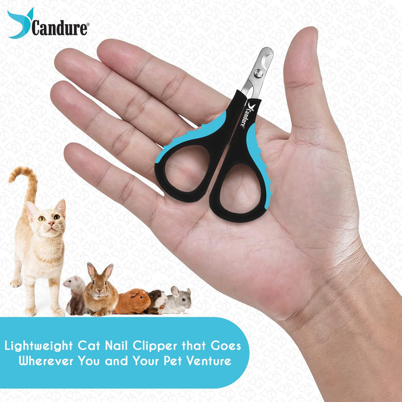 Candure Cat Nail Clipper Stainless Steel Cat Claw Trimmers for Rabbits, Guinea Pigs, Birds, Puppies, Kittens and Small Animals Pet Nail Clipper for Professional and Home Use (Blue) Dark Blue - BeesActive Australia