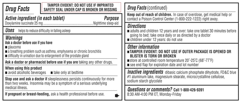Kirkland Signature Nighttime Sleep Aid (Doxylamine Succinate 25 Mg), 96 Tablets (Pack of 4) - BeesActive Australia