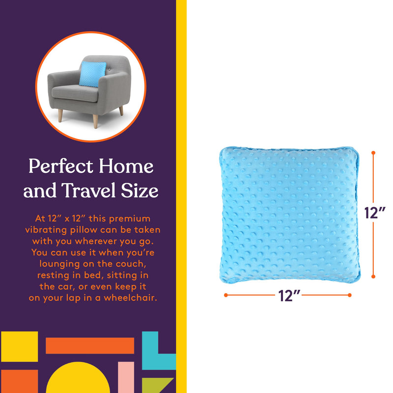 Special Supplies Vibrating Pillow Sensory Pressure Activated Calm for Kids and Adults, 12‚Äù Plush Soft Cover -Textured Therapy Stimulation Bumps- 3 Vibration Modes, Music & Voice Recording (Blue) - BeesActive Australia