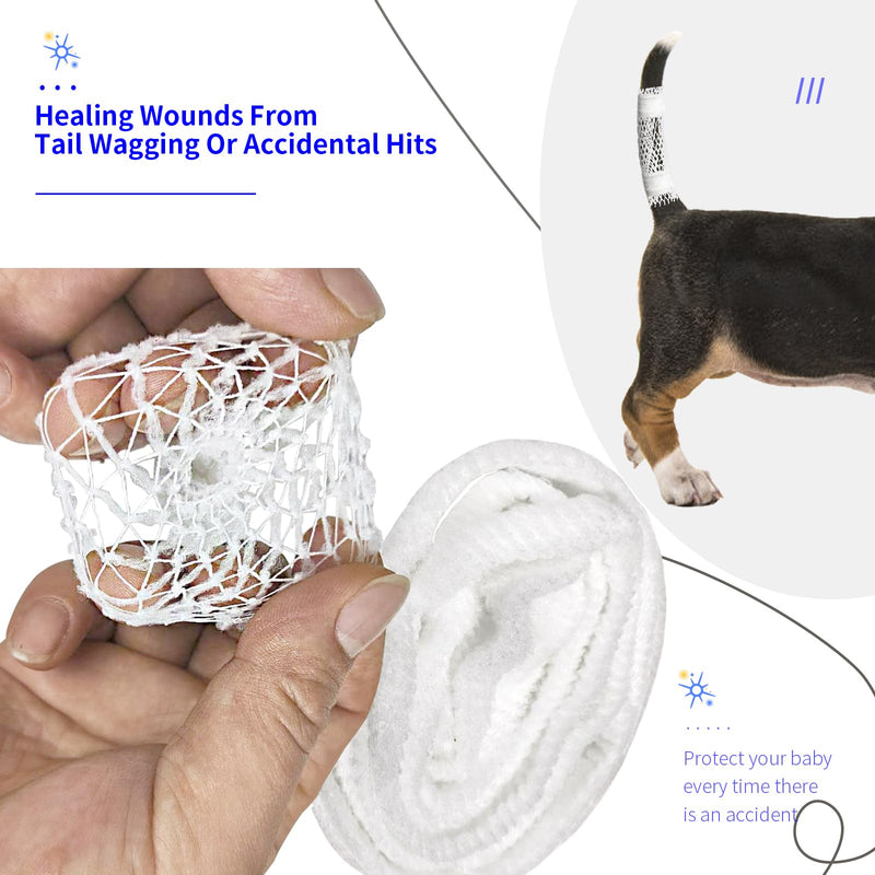 13 Pcs Dog Tail Protector Bandage,Sterile Breathable Vet Wrap Gauze for Dog Tail Cover Guard Wound Care Pet,Liquid Happy Dog Paw Nail Bandage Paw Wounds,Tail Docking Kit Puppies Cats Other Pet Animals - BeesActive Australia