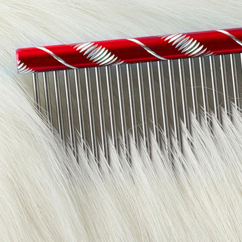 Dog Comb By MEKBOK - Grooms Cats As Well - For Medium to Thick Coats - 8 Inch Length - Rounded Spine - Grooming Tool for Mats and Shedding Red - BeesActive Australia