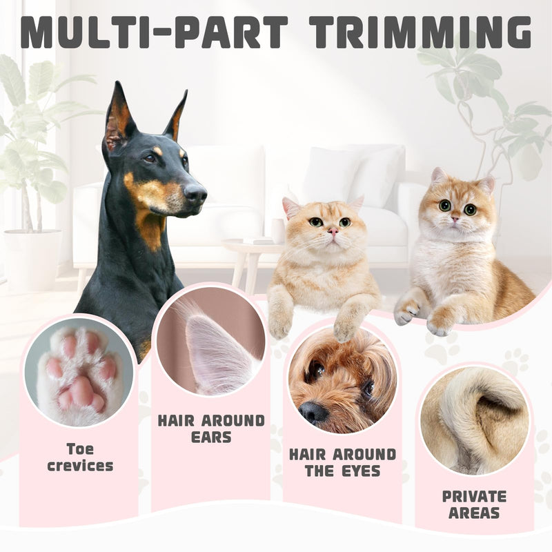 Dog paw trimmer with LED light, professional paw trimmer for dogs, wireless dog clipper, animal hair trimmer for dogs, cats, paws, eyes, ears, face, body (White B) White B - BeesActive Australia