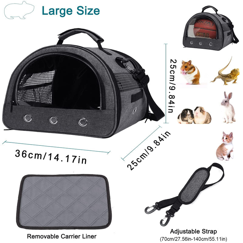 Kelivi Small Pet Carrier Guinea Pig Carrier with Water Bottle Hole Rabbit Carrier Portable Double Door Outdoor Carrier Gray Large - BeesActive Australia