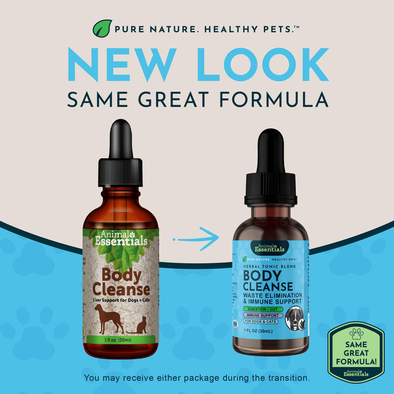 Animal Essentials Body Cleanse Liver Support for Dogs & Cats, 2 fl oz - Made in USA, Alcohol Free, Healthy Immune System 2 Fl Oz (30 ml)