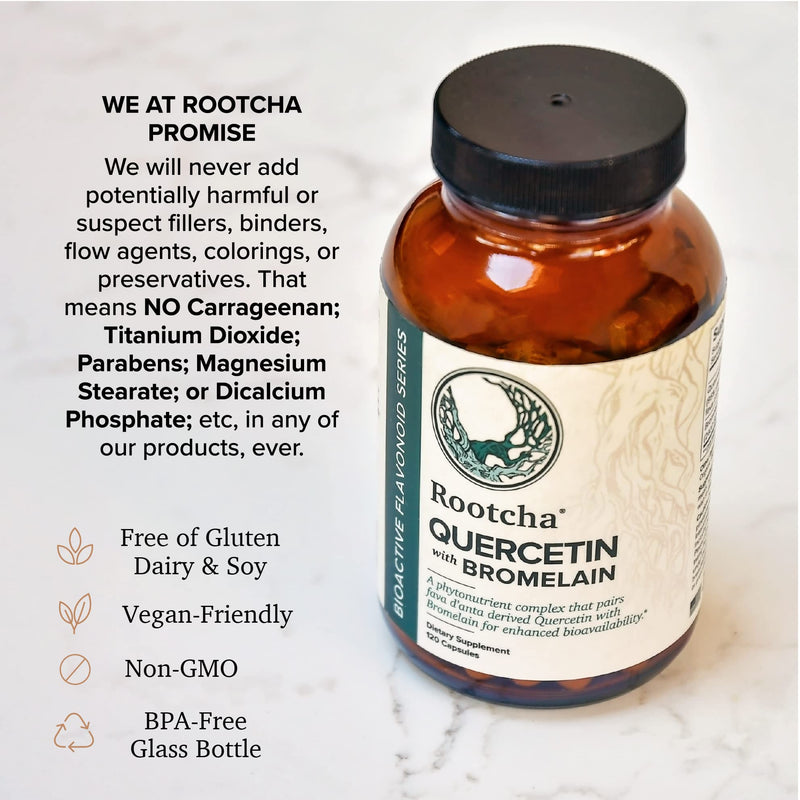 Quercetin with Bromelain - Bioactive Fava d'anta Derived Quercetin with 2400 GDU/g Bromelain 120 Capsules - BeesActive Australia