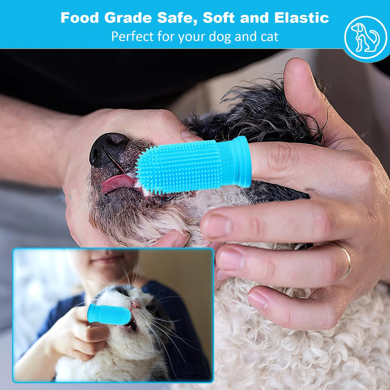 Pack of 10 Dog Toothbrushes, 360º Dog Toothbrush Finger Toothbrush Cat, Silicone Pets Teeth Cleaning Toothbrush Kit for Dogs, Puppies, Cats & Small Pets Dental Care - BeesActive Australia