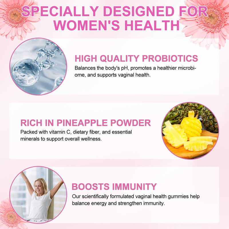 Premium Feminine Balance Gummies,Vital Vaginal Probiotics Source Feminine Gummies,Probiotic Gummies for Prenatal & Postnatal Women - Probiotics for Digestion, pH Balance, Gut Health, Immune Support 1 Count (Pack of 60)
