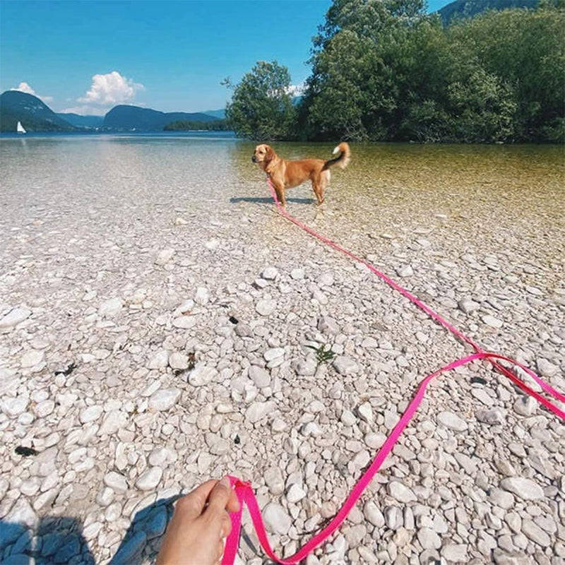 Waterproof Dog Training Leash 50FT 30FT 15FT 10FT 5FT Heavy Duty Recall Long Lead for Large Medium Small Dogs (30FT, Pink) - BeesActive Australia
