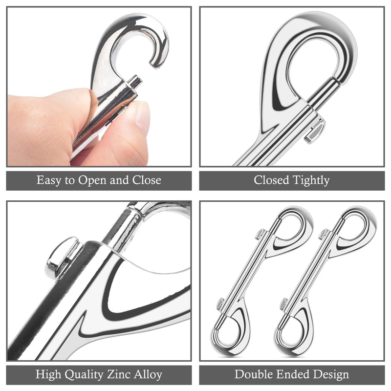 ERKOON 2 Pack Double Ended Bolt Snap Hooks Extra Large 4.7inch Zinc Alloy Mental Clips Heavy-Duty Trigger Snaps for Horse Tack Water Bucket Feed Bucket Dog Leash Horse Pet Sling, 220LBS Load Capacity - BeesActive Australia