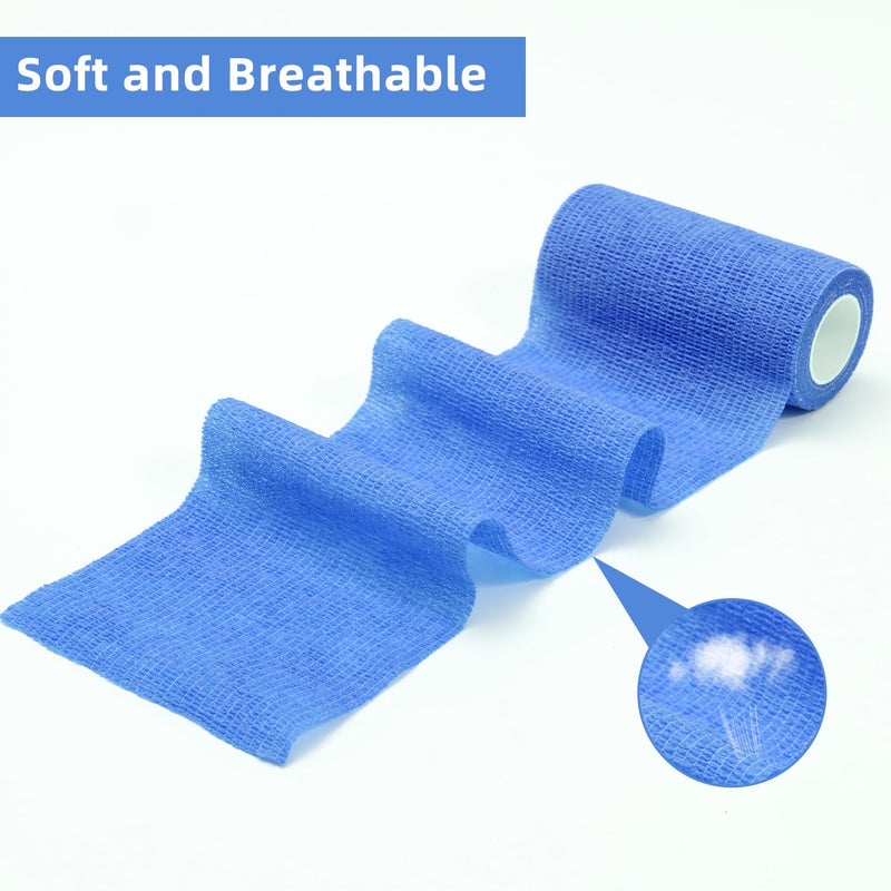 Zhufas 12 Rolls Self-Adhesive Bandage 10cm x 4.5m Adhesive Bandage Self-Adhesive Elastic Bandage for Stretch Athletes, Wrist, Ankle, Pet - BeesActive Australia