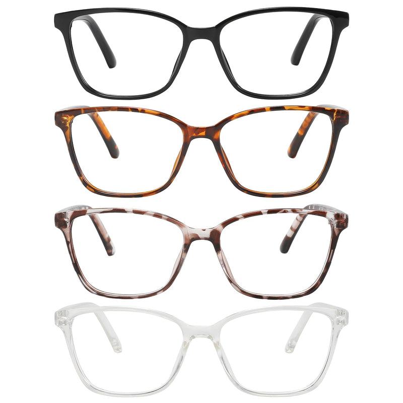 Przene 4 Pack Blue Light Blocking Reading Glasses,Readers for Women and Men with Spring Hinge Mixed Color-c7 2.0 x