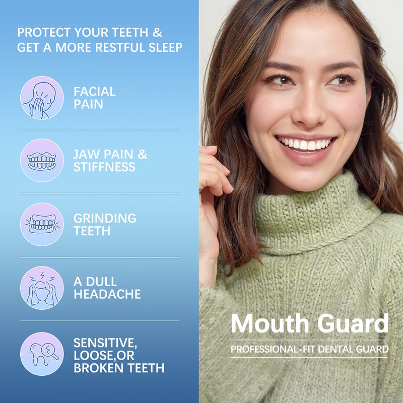 Mouth Guard for Grinding Teeth at Night 6 Pack (One Size), Night Guards for Teeth Grinding, Moldable Bite Guard for Teeth Clenching Nighttime with Mirror - BeesActive Australia