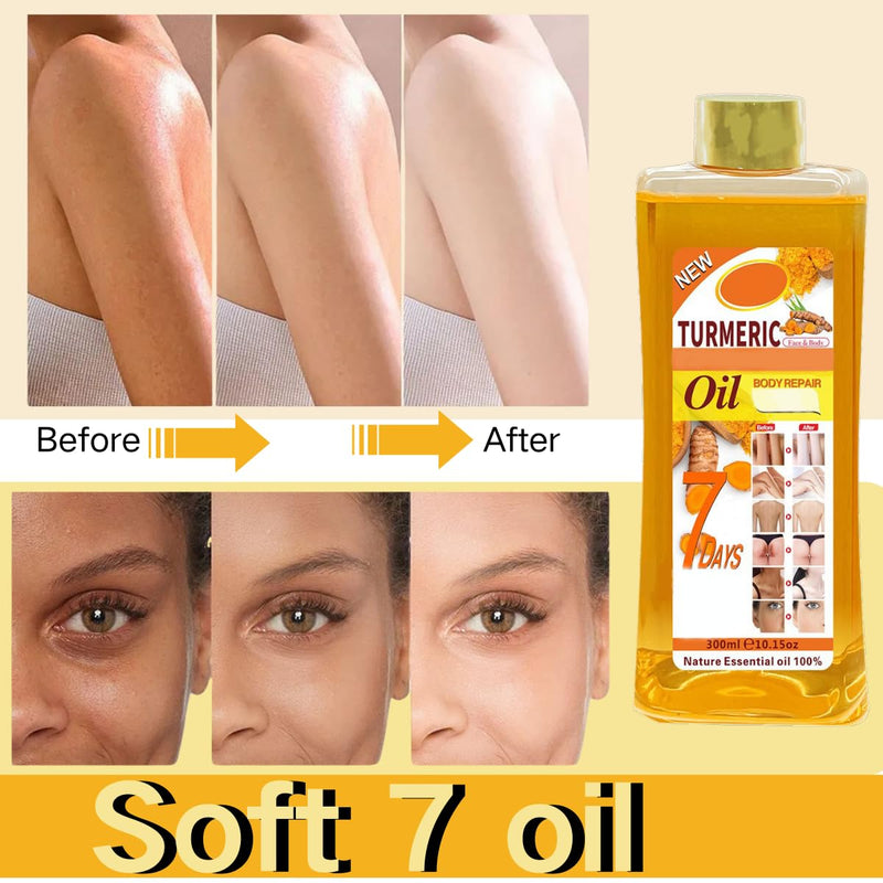Soft 7 Oil, Soft 7 Turmeric Oil for Skin, for face and Body, Natural Moisturizing and Smoothing Body Oil