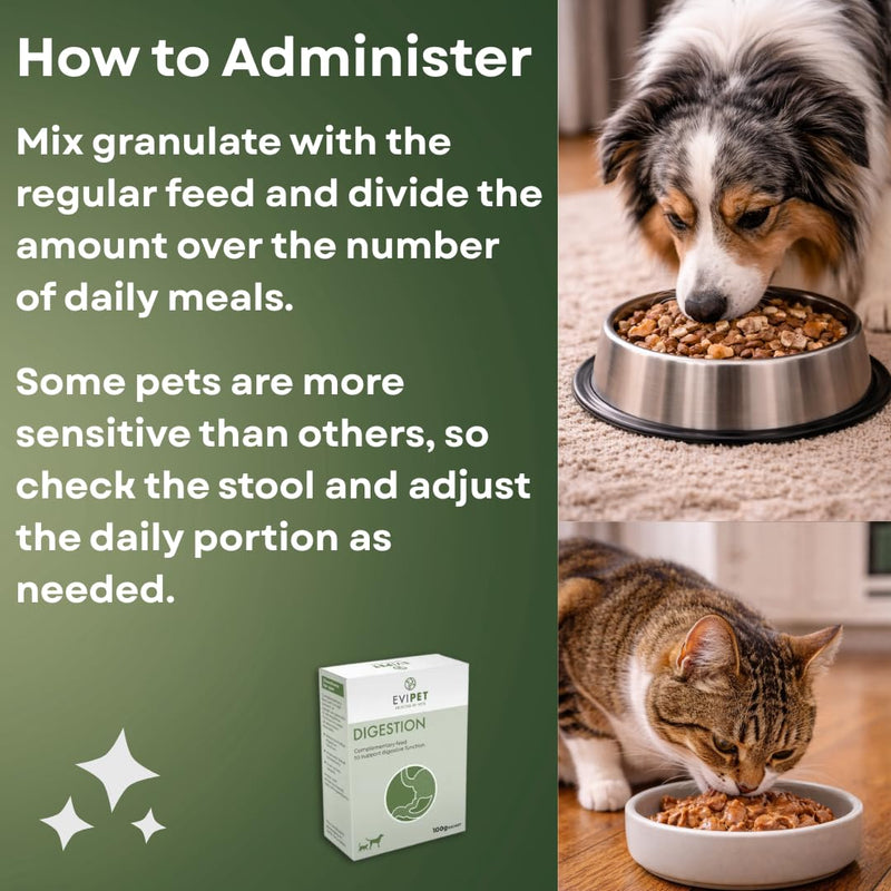 Digestion Complementary Feed for Cats and Dogs | 1 x 100g Sachet | Gluten Free | Helps Normalise Digestive Function