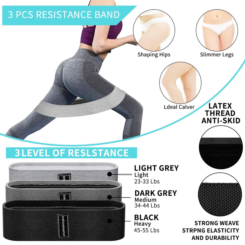 Barbell Pad Set for Squat,10 PCS Hip Thrusts Workout Foam Weight Lifting Bar Cushion with 2 Gym Ankle Straps,3 Hip Resistance Bands,2 Lifting Strap,Barbell Pad and Carry Bag Black 9 PCS - BeesActive Australia