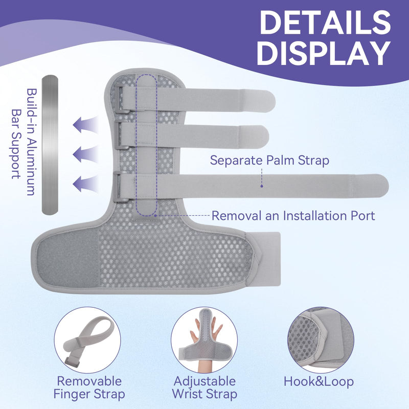 Double Trigger Finger Splint, Aluminum Finger Brace Joint Stabilizer, Adjustable Hand Brace with Finger Support for Broken Fingers, Sprains, Mallet Injury, Arthritis(Ultra-Slim) Double Trigger Finger Splint