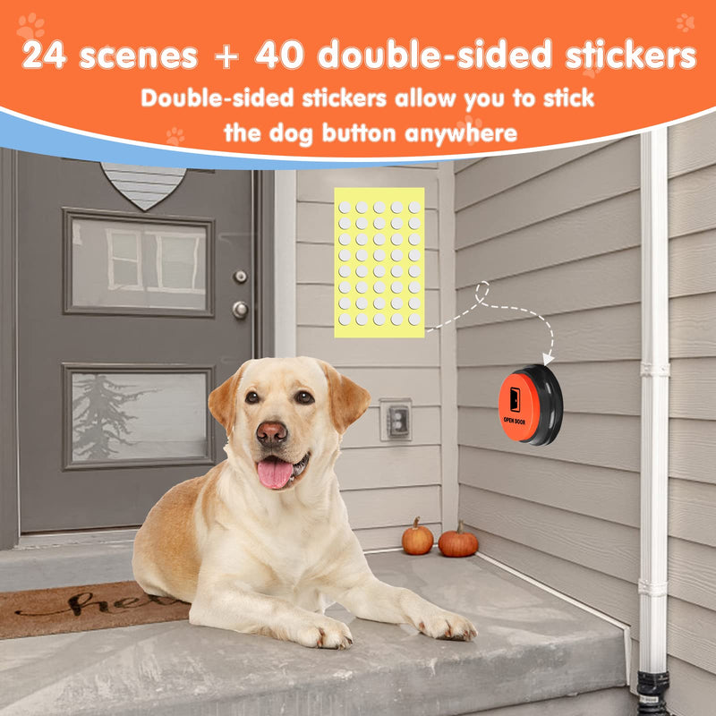 Dog Buttons for Communication,Talking Buttons for Dogs,4 Recordable Sound Buttons + 24 Scene Patterns + 1 Dog Button Mat+ 8 AAA Batteries 4 Pack - BeesActive Australia
