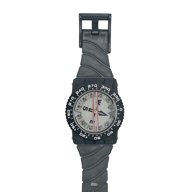 Scuba Choice Diving Compass (Wrist/Bungee Mount) – Easy-to-Read Underwater Navigation Tool for Scuba Diving, Durable Design with Rotating Bezel, Reliable Directional Aid for Deep Dive Adventures Black Aluminum Frame - Wrist Compass