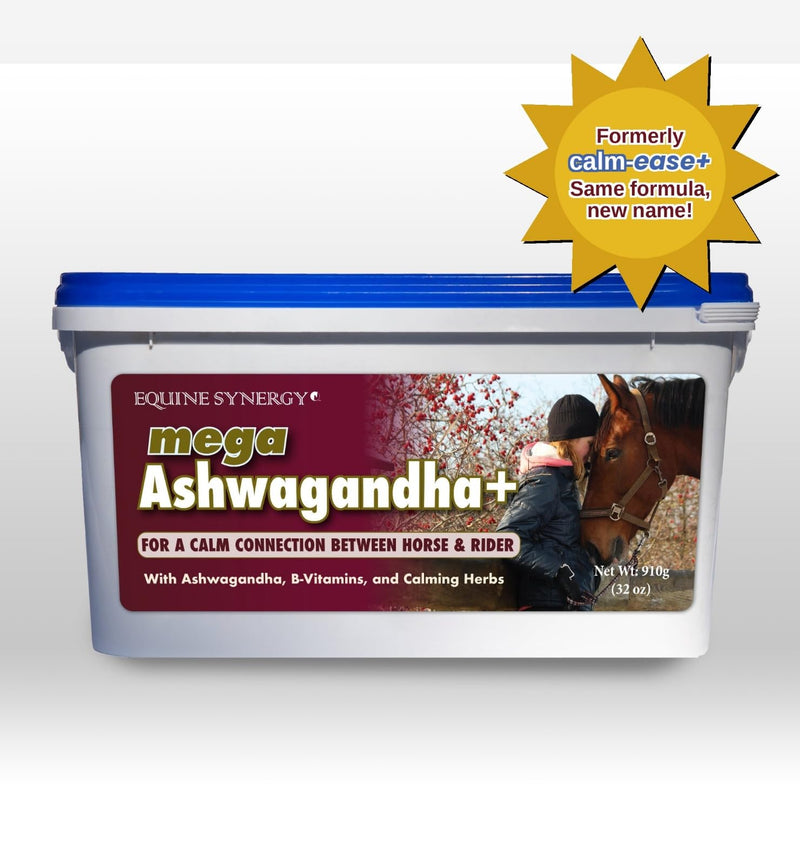 MEGA ASHWAGANDHA + Equine Calming Supplement with Ashwagandha, Adaptogenic Herbs, B-Vitamins for a Calmer more Focused Horse