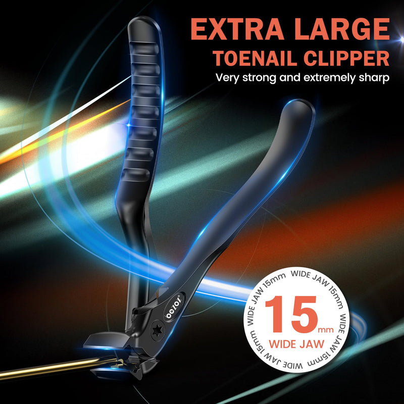 BEZOX Toenail Clippers for Seniors – Upgraded Long Handled Curved Head Toe Nail Clippers for Thick Nails for Elderly - Black Extra Large - BeesActive Australia