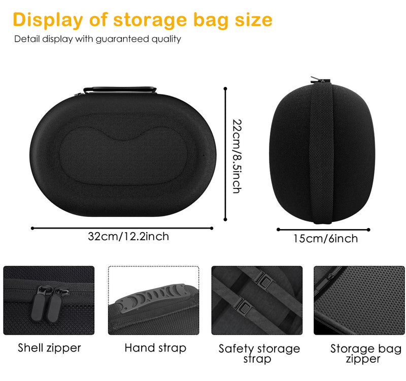 Apple Vision Pro Pr Pouch Designed for Apple Vision Pro Case Hard Case for Apple Vision Pro,Perfect for Storing Vision Pro and Battery at Home Or While Traveling, Apple VR Waterproof Hard Case（Black） Black - BeesActive Australia
