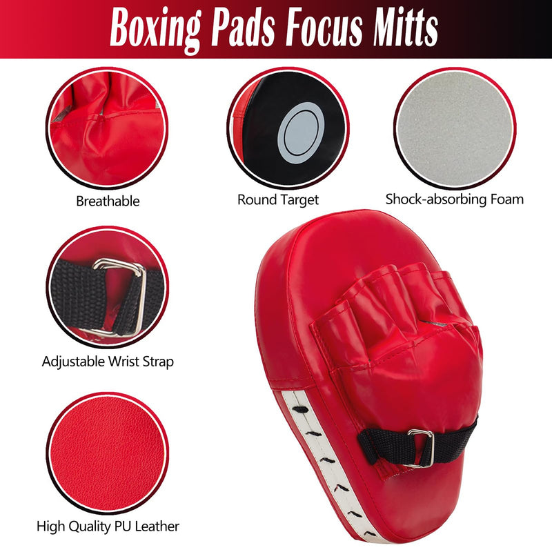 3-in-1 Kids Boxing Gloves and Punching Mitts Set, Boxing Pads with Boxing Reflex Ball, Kids Boxing Equipment Set for MMA Training, Muay Thai, Karate, Taekwondo
