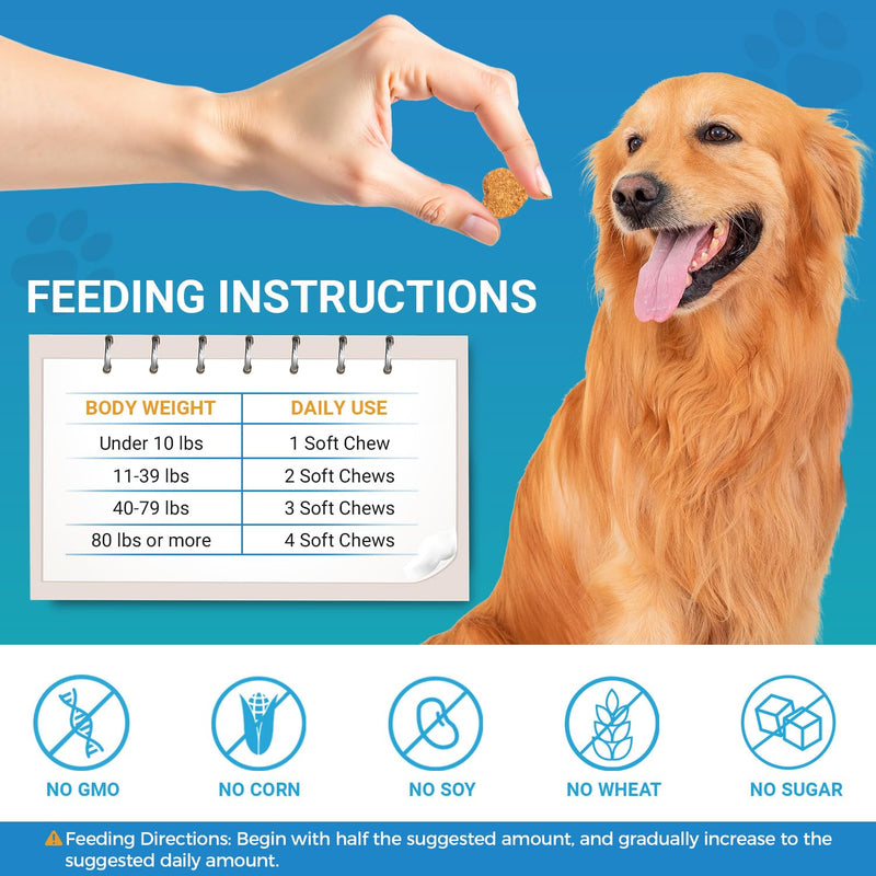 Flea and Tick Prevention for Dogs, 120 Soft Chews Natural Dog Flea and Tick Chewables Oral Flea Supplement for Dogs, Puppy Flea Support - All Breeds & Ages - Chicken Flavor