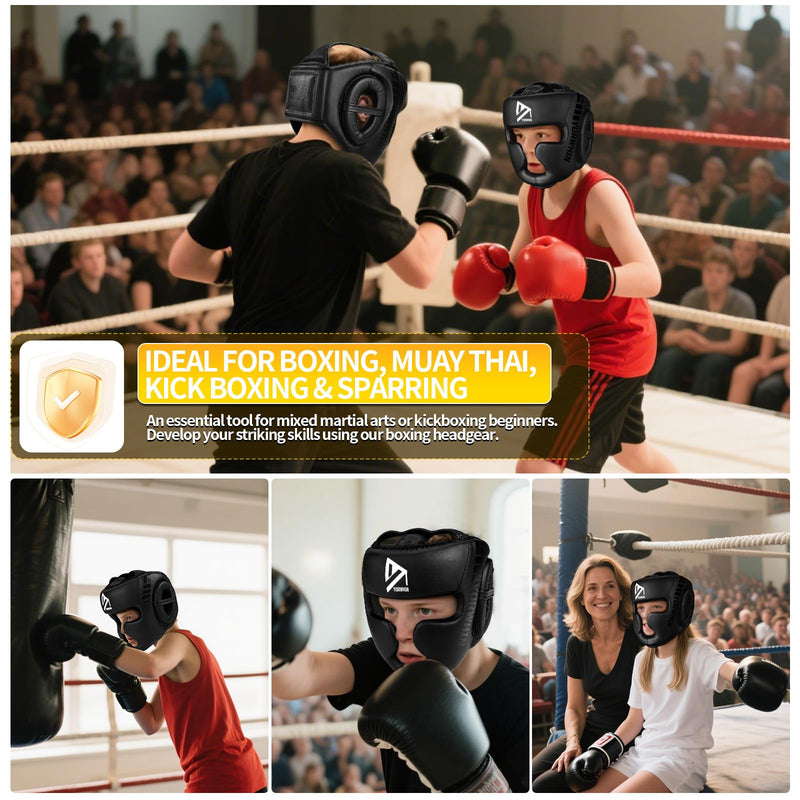 Kids Boxing Headgear, Boxing Head Gear Training Sparring Safety Head Guard for Kickboxing, Sparring, Martial Arts, Karate, Taekwondo, Training Helmet for Boys Girls Youth