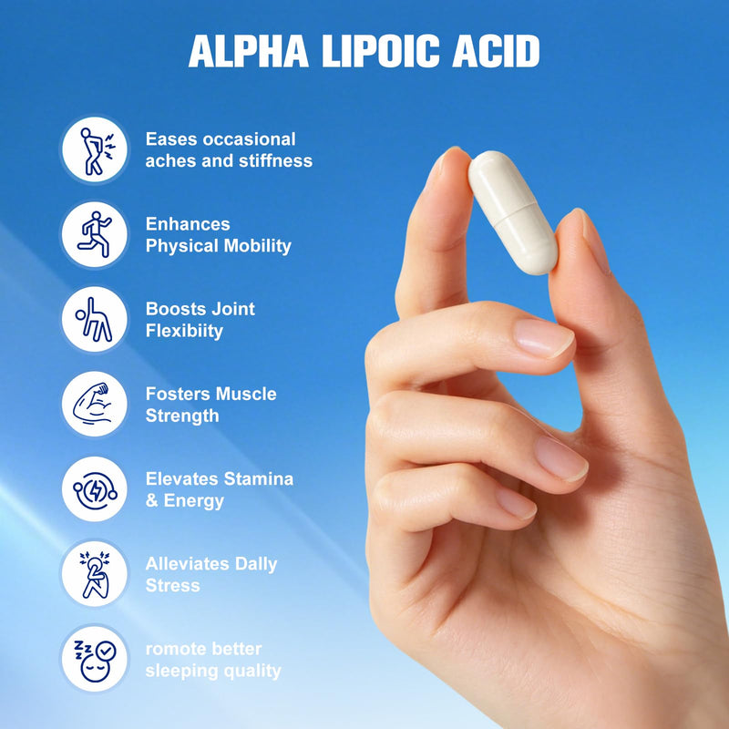 Battony Alpha Lipoic Acid 600 mg with Benfotiamine, Vitamin B6 & B12, Non-GMO, Gluten Free, Vegan Friendly Lab Tested, ALA Supplement 120 Capsules,2 Month Supply