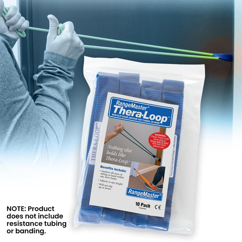 RangeMaster TheraLoop Door Anchors │ Non-Slip │ Complements Exercise Bands or Tubes │ Great for Exercising or Strengthening Activities│10 Pack, Blue 10 - BeesActive Australia