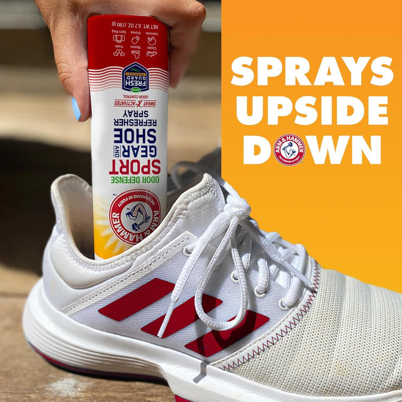 Arm & Hammer™ Sport Gear & Shoe Refresher Spray, Heavy Duty Odor Defense for Sports Gear and Footwear, Deodorizer for Gym Bags, Boxing Gloves, Hockey Equipment, and Football Pads (6.7 oz) (3 pack) 6.7 Ounce (Pack of 3) - BeesActive Australia