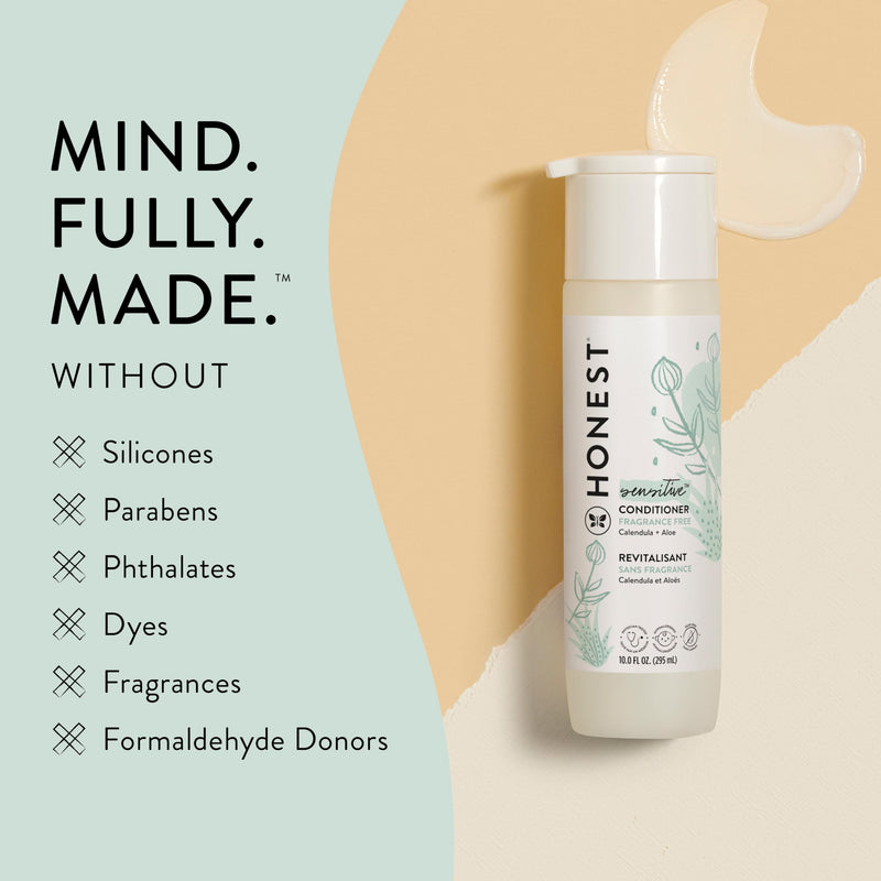 The Honest Company Silicone-Free Conditioner | Gentle for Baby | Naturally Derived, Tear-free, Hypoallergenic | Fragrance Free Sensitive, 10 fl oz 10 Fl Oz (Pack of 1) - BeesActive Australia